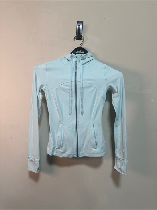 lululemon athletica Jackets & Blazers - lululemon athletica Pale Blue Hooded Bomber Jacket